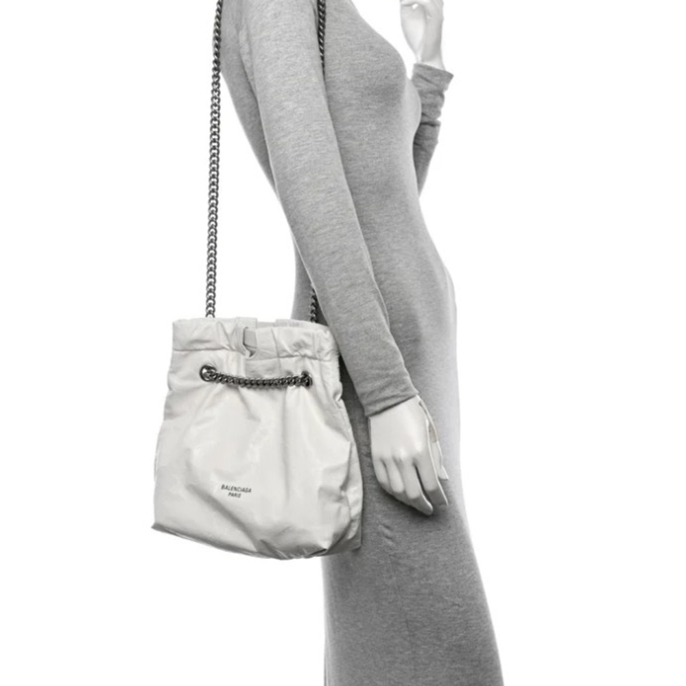 Balenciaga White Drawstring Shoulder Bag